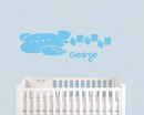 Plane Clouds Customized Name Vinyl Decal For Nursery